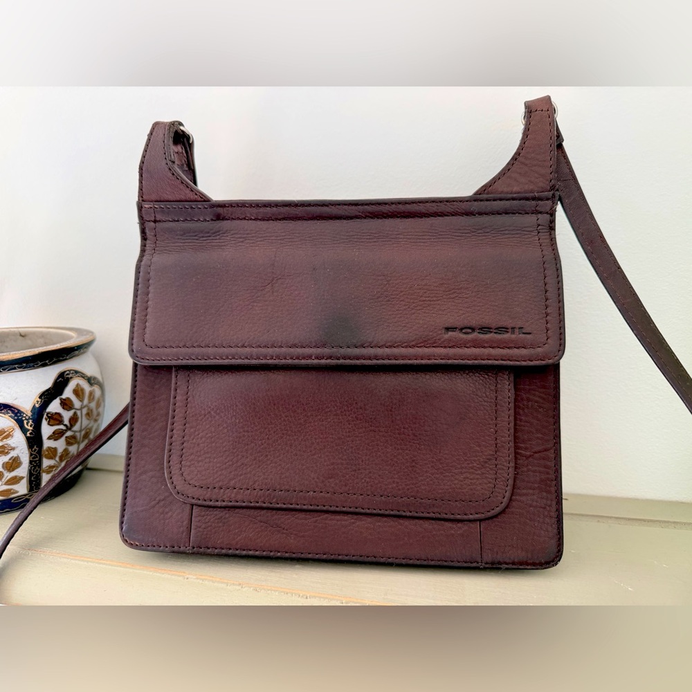Fossil Vintage double sided leather crossbody purse